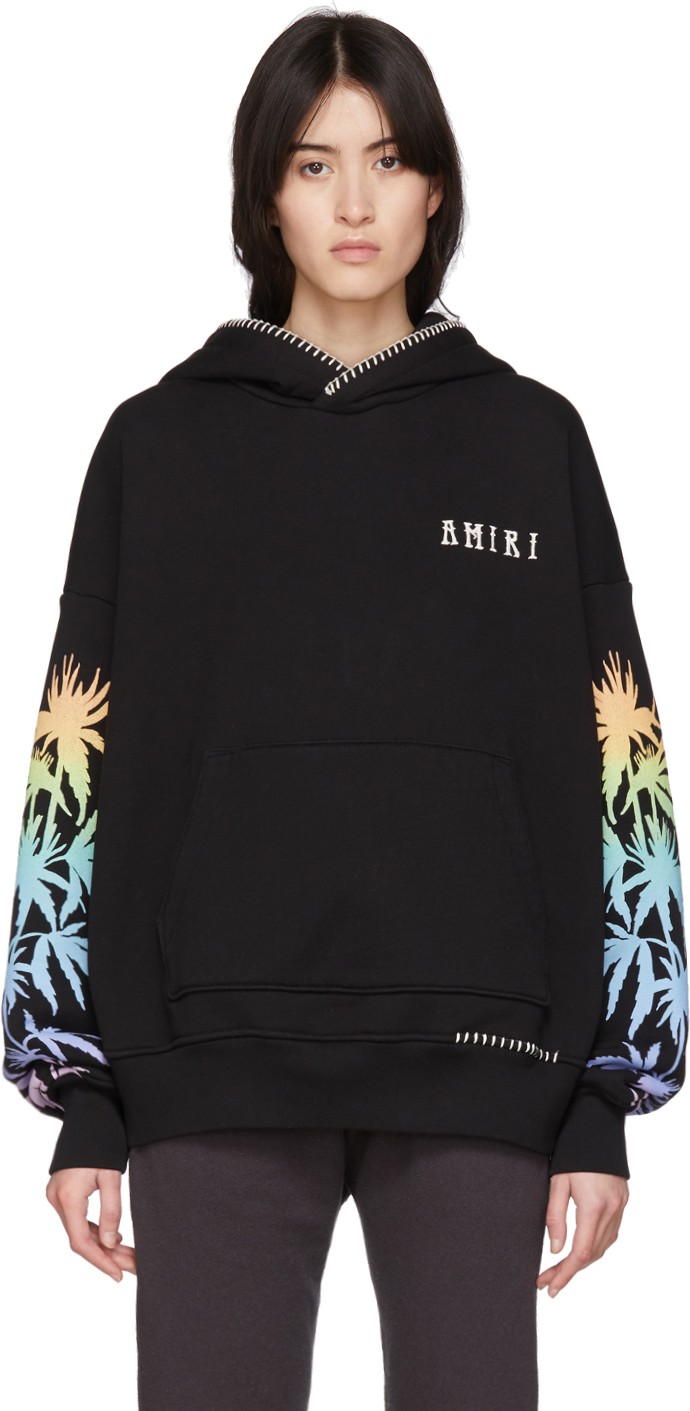 Amiri Black 'Eternal Happiness' Oversized Hoodie