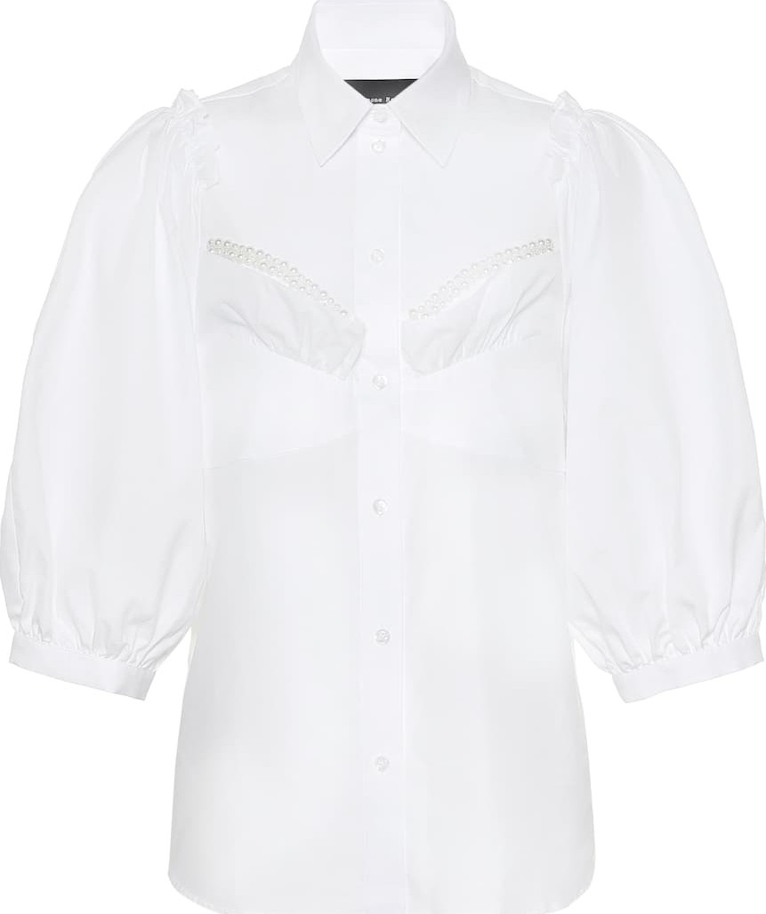 Simone Rocha Beaded cotton-poplin shirt