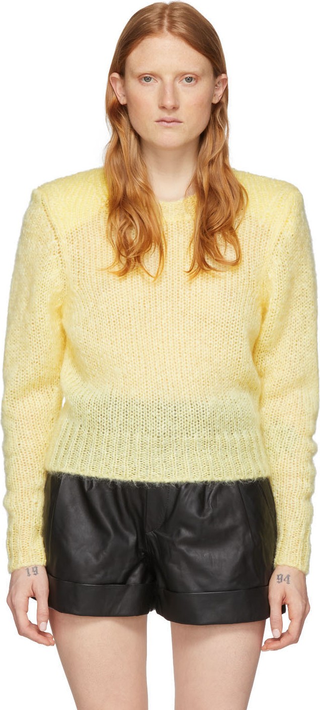 Isabel Marant Yellow Mohair Idona Crewneck Sweater