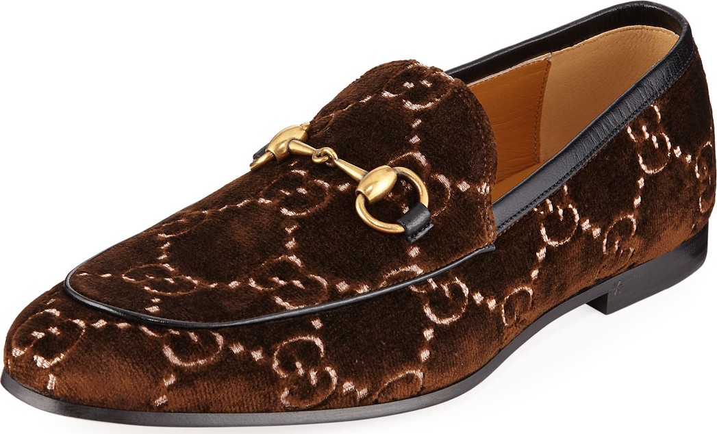 Gucci Men's Interlocking-GG Velvet Loafer