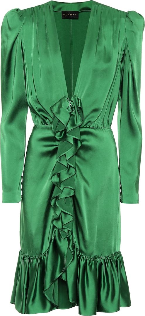 Dundas Ruffled satin minidress