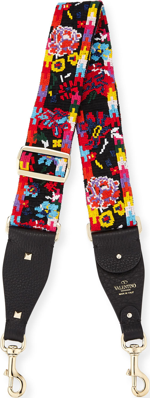 Valentino Rockstud Guitar Embroidered Shoulder Strap