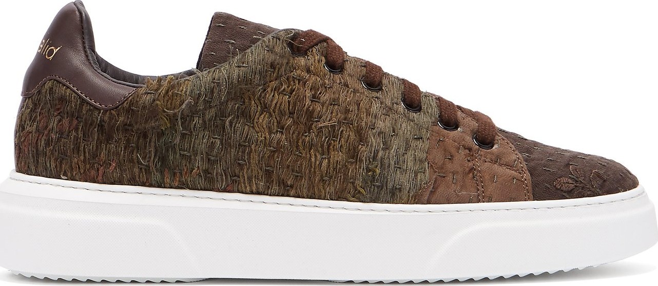 By Walid 19th-century panelled low-top trainers