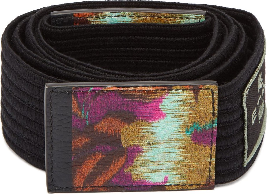 Etro Floral-print ribbed cotton tie belt