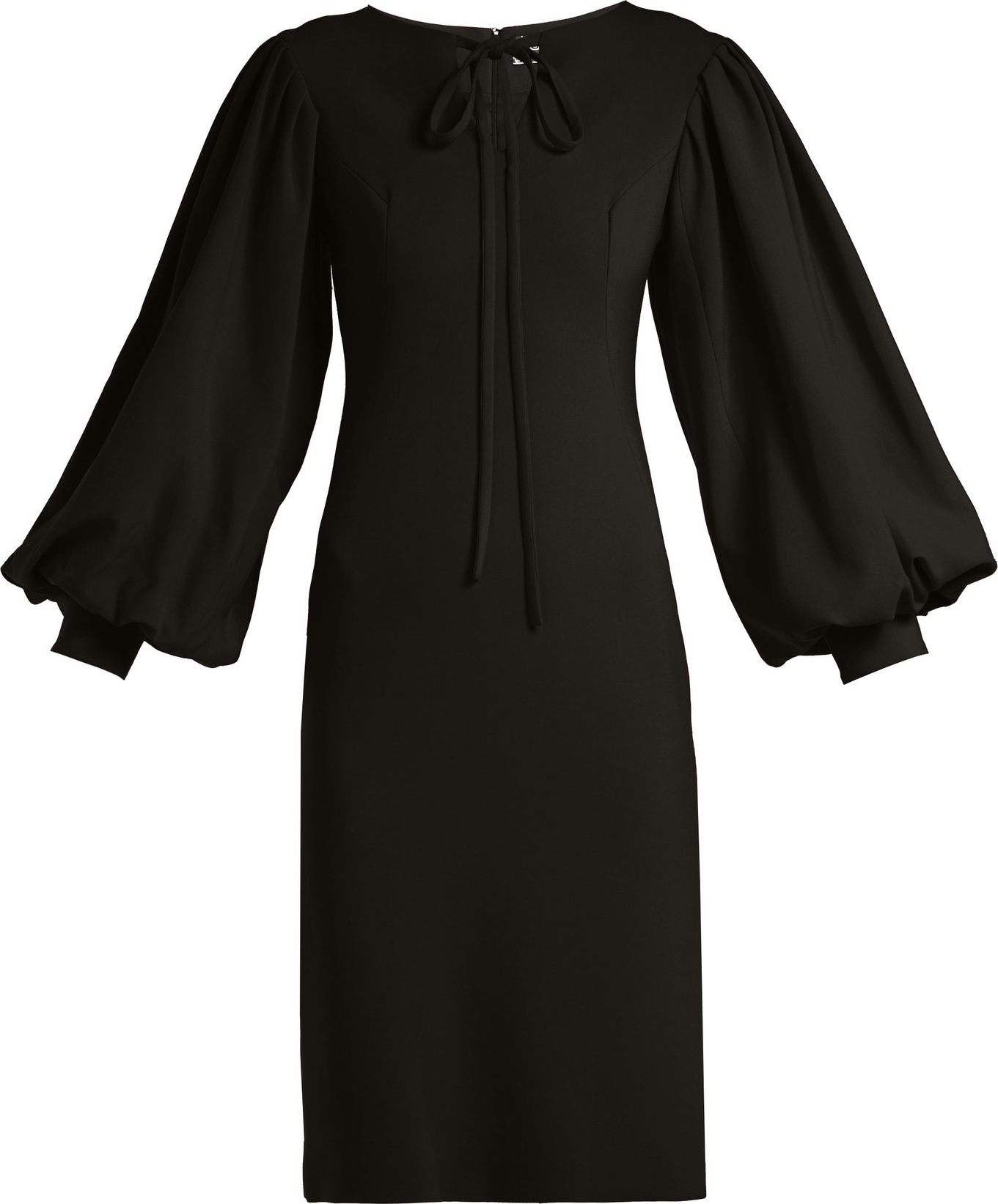 Osman Puff-sleeve crepe dress