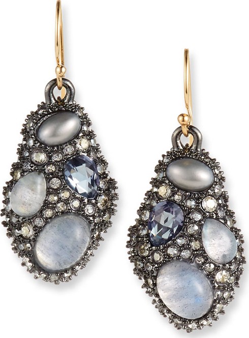 Alexis Bittar Stone Cluster Drop Wire Earrings