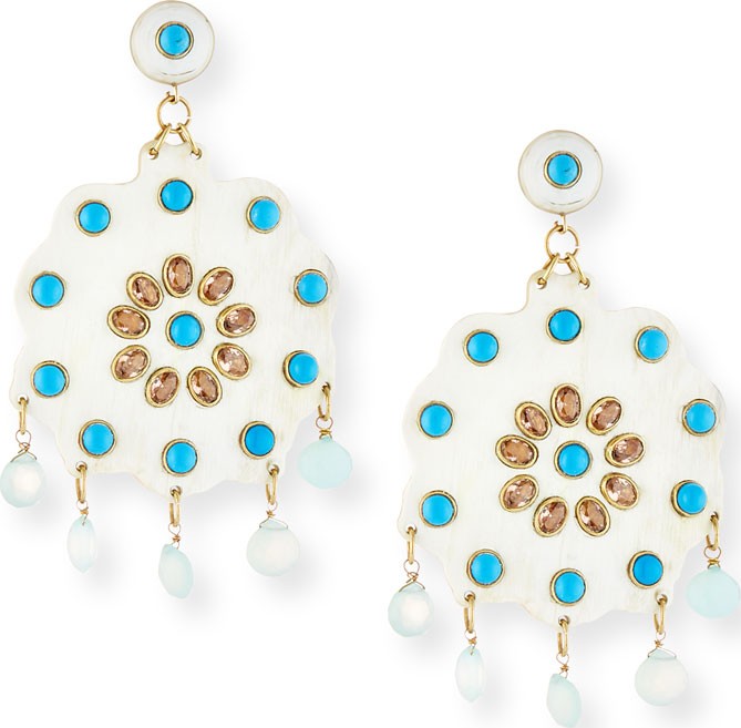Ashley Pittman Shauku Light Horn Flower Earrings