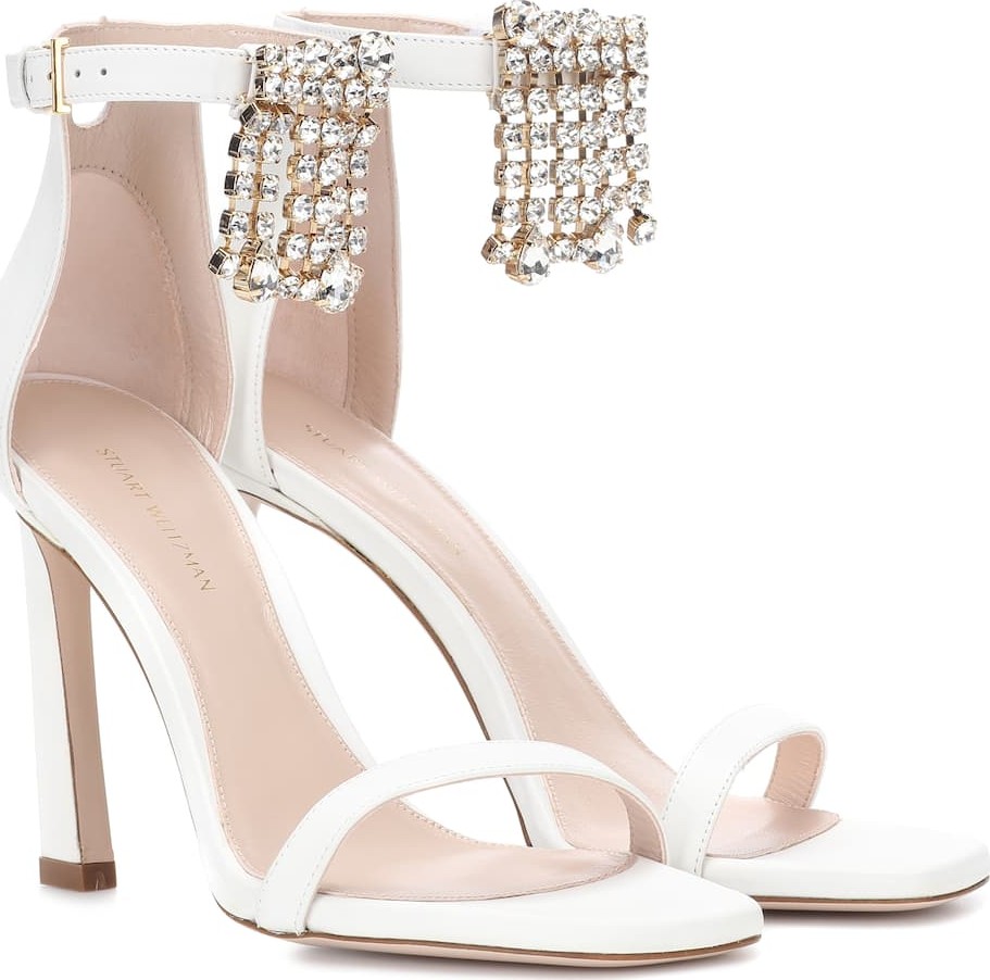 Stuart Weitzman Fringesquarenudist 100 sandals
