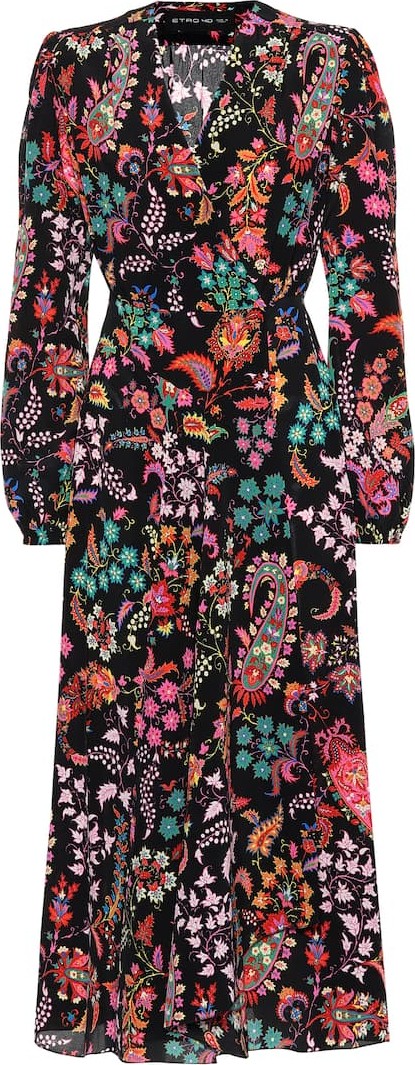 Etro Flora printed silk midi dress