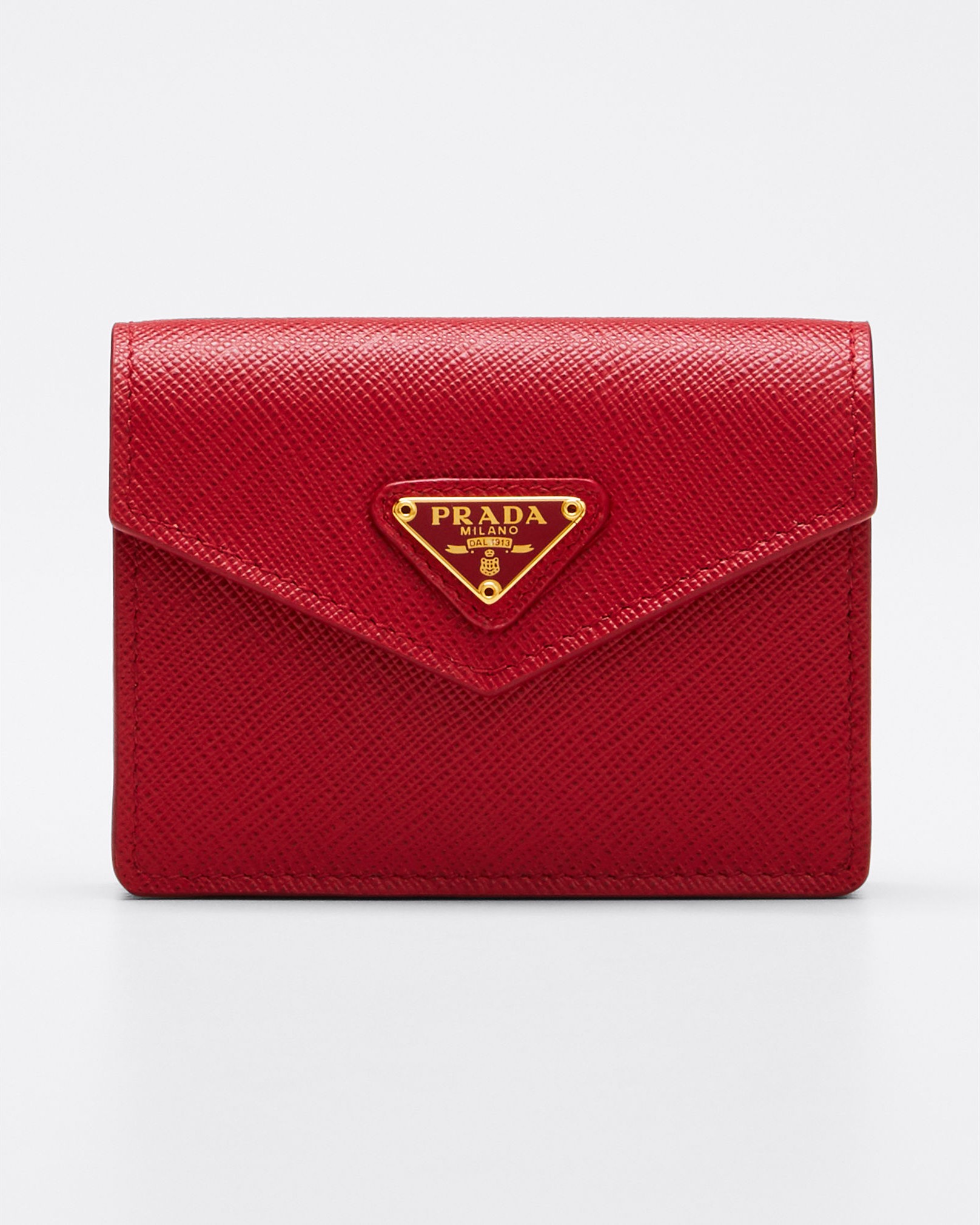 Prada Saffiano Triangolo Card Case