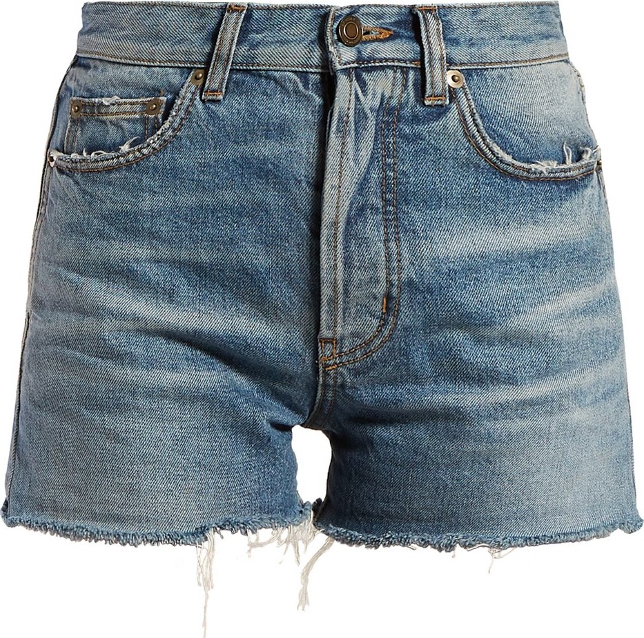 Saint Laurent Raw-hem denim shorts