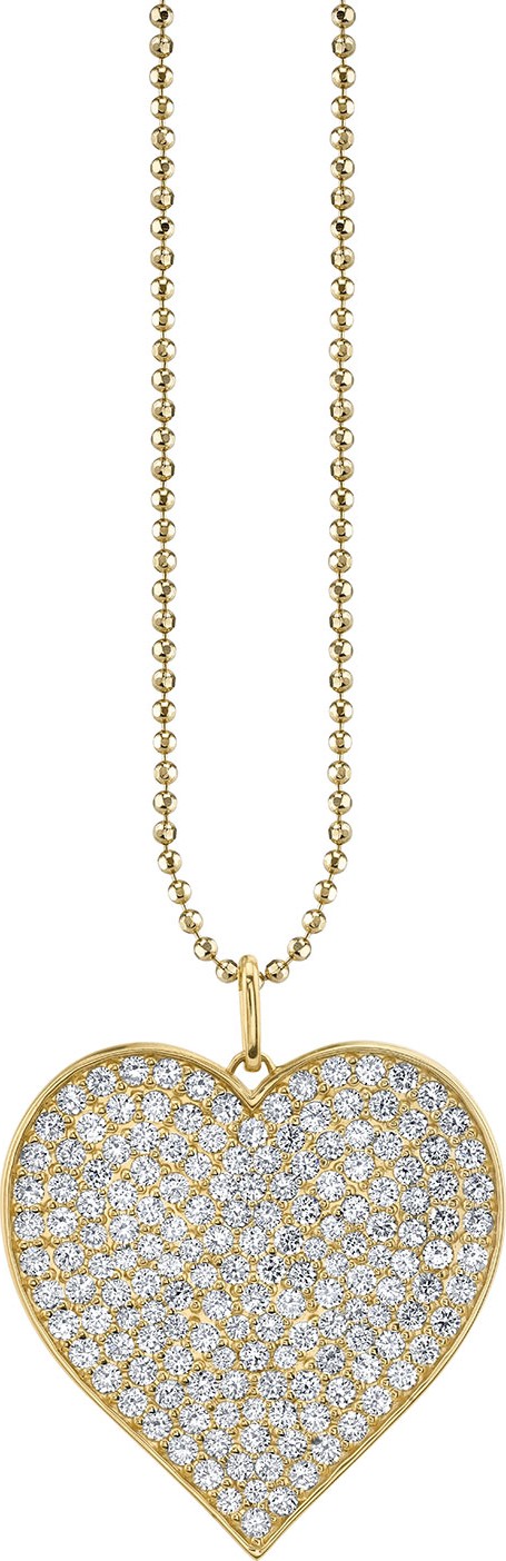 Sydney Evan 14k Supersize Diamond Heart Charm Necklace