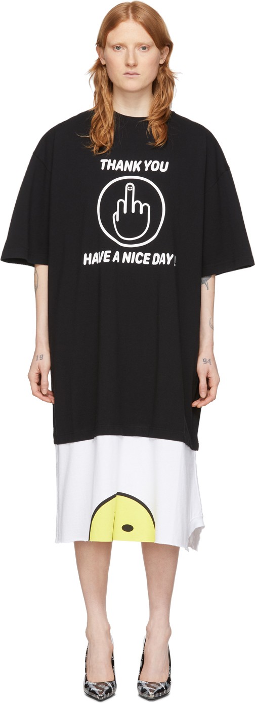 Vetements Black & White 'Have A Nice Day' T-Shirt Dress
