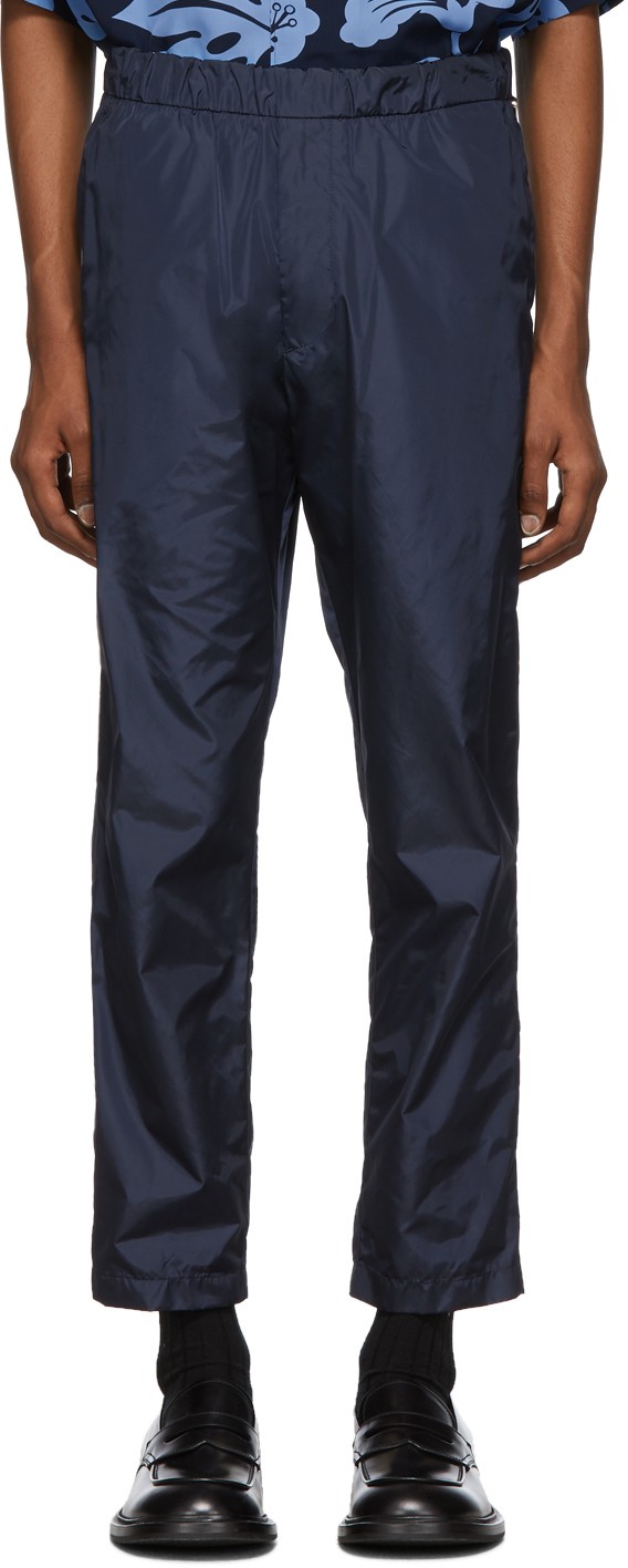 Prada Navy Elastic Waist Trousers