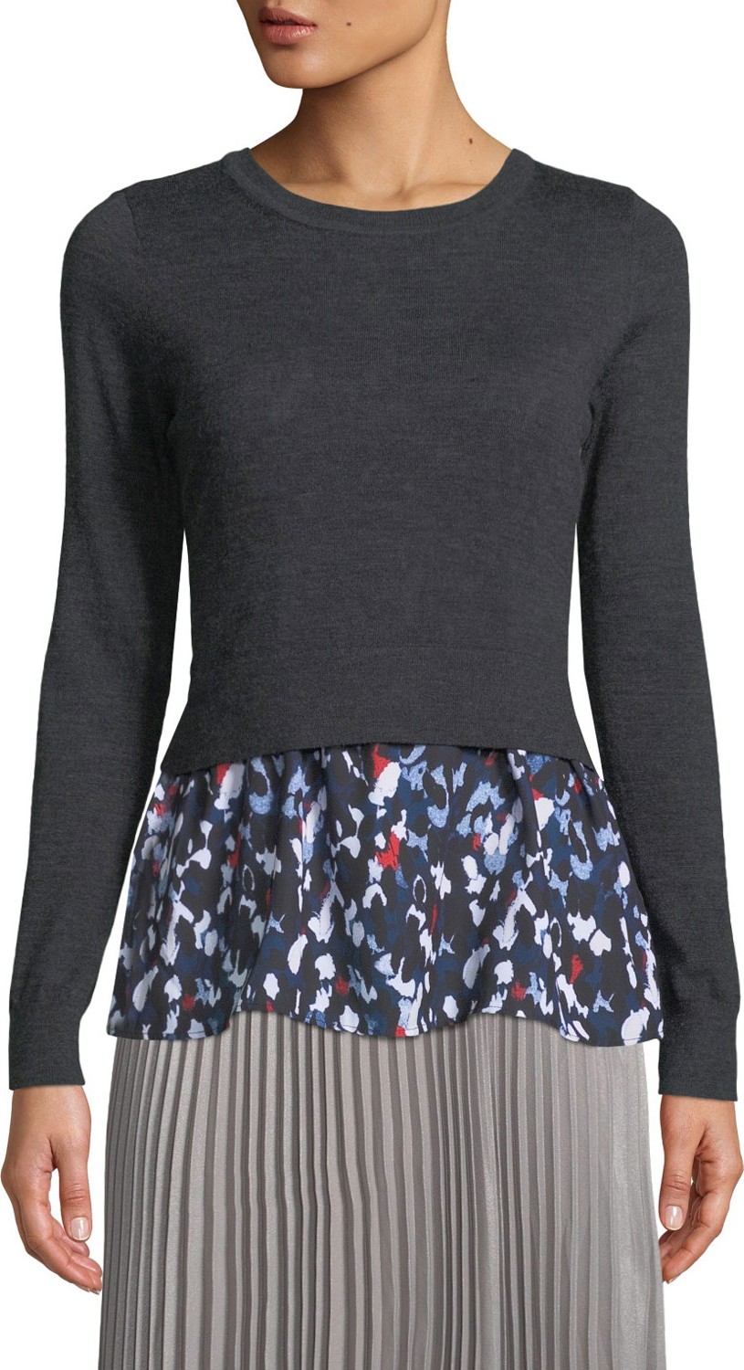 Club Monaco Azamik Layered Wool Long-Sleeve Sweater