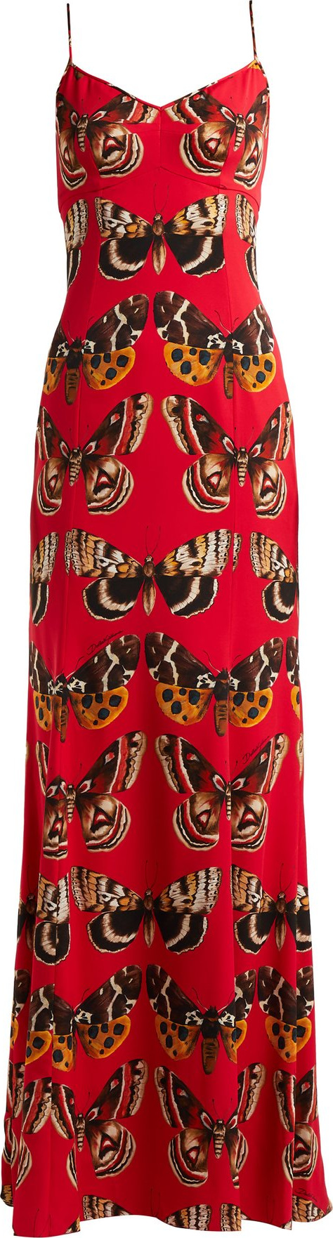 Dolce & Gabbana Butterfly-print satin gown