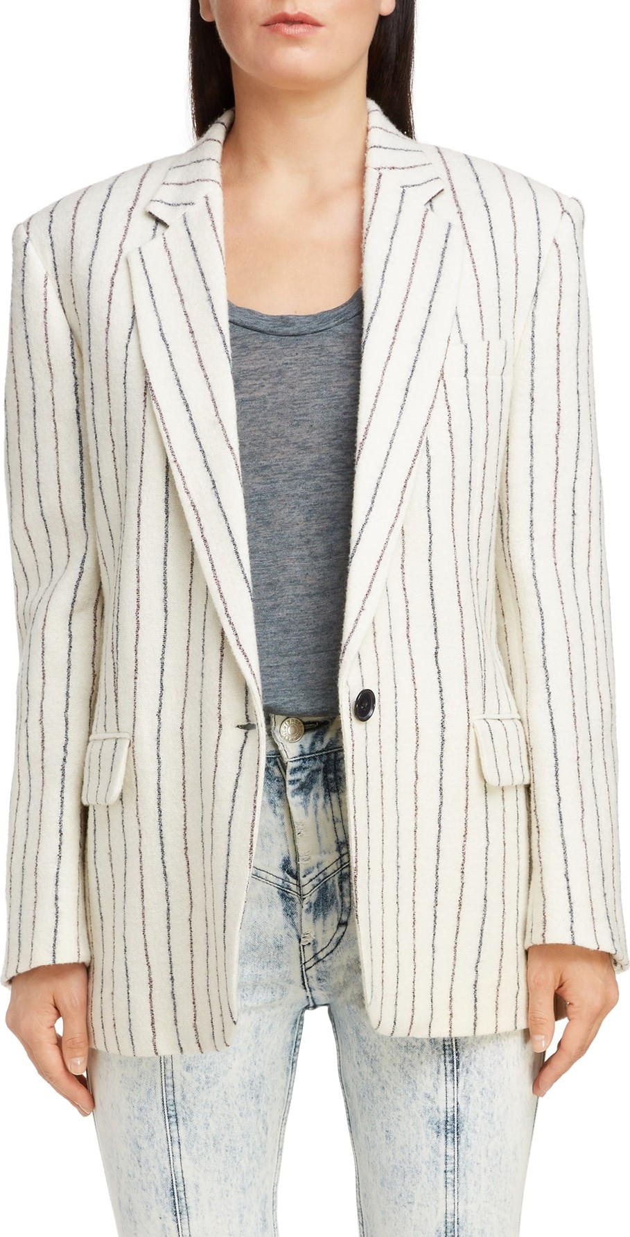 Isabel Marant Stripe Wool & Linen Blazer