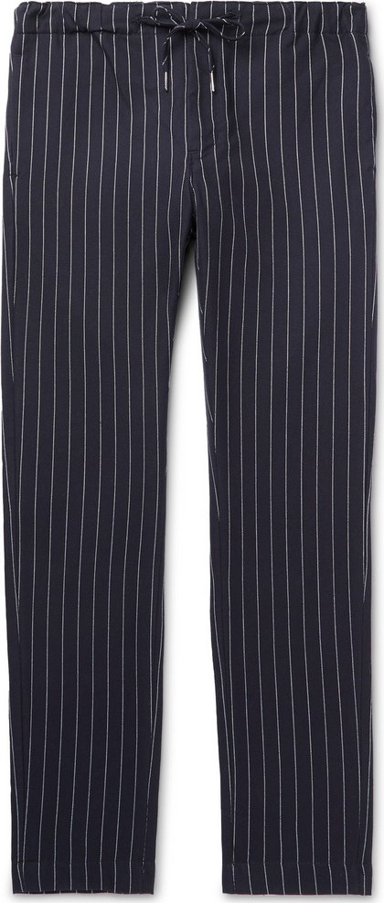 Bellerose Slim-Fit Pinstriped Cotton Drawstring Trousers