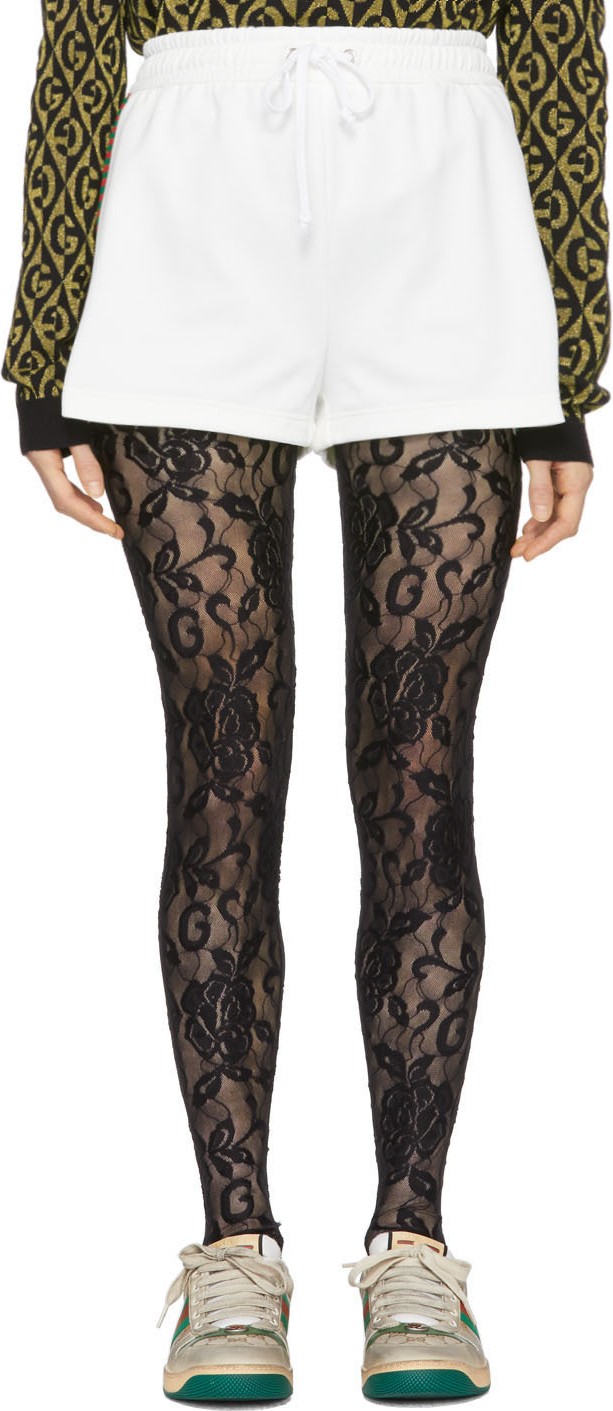 Gucci White GG Jersey Shorts