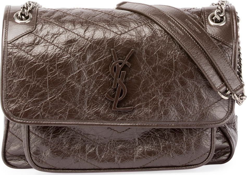 Saint Laurent Monogramme Niki Medium Shoulder Bag, Brown