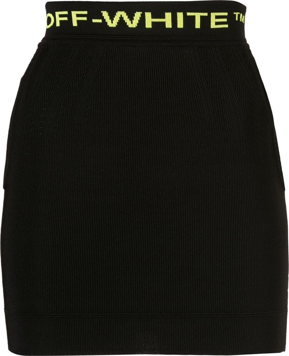 Off White jacquard logo mini skirt