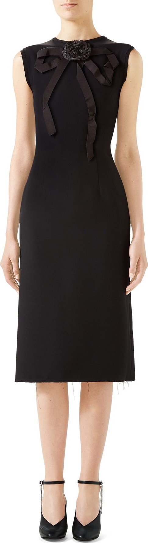 Gucci Cady Crepe Bow Pencil Dress