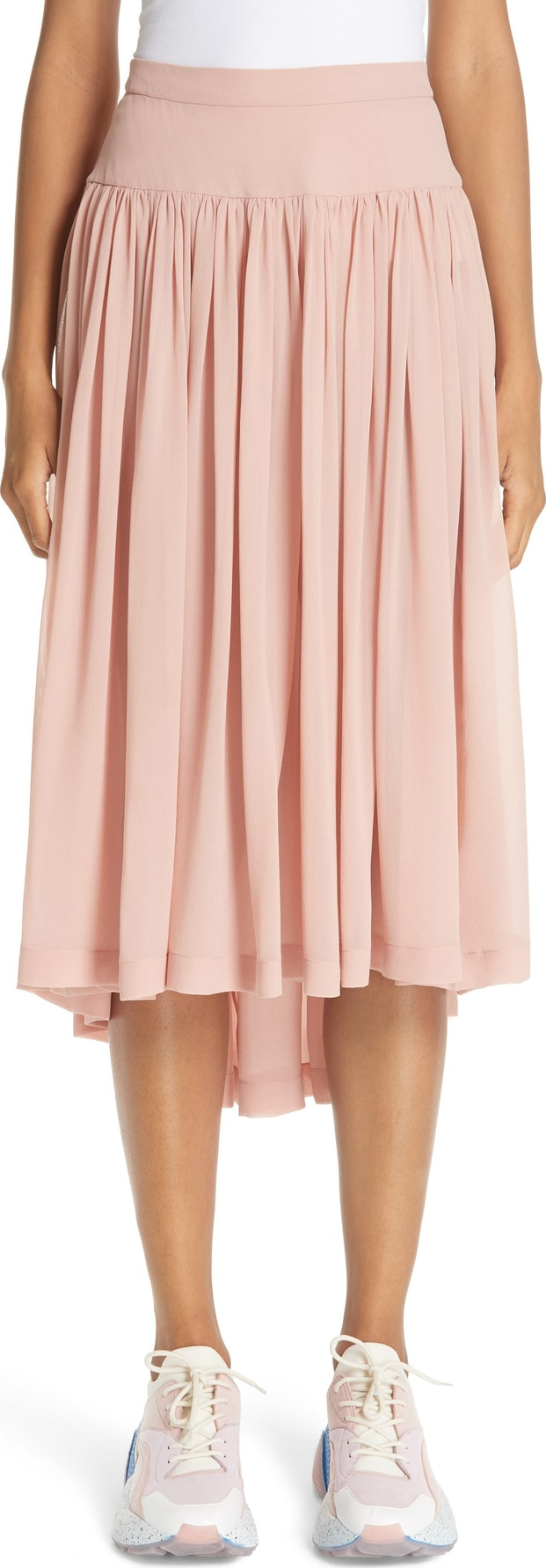 Stella McCartney Andrea Gathered Silk Midi Skirt