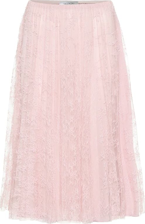 Valentino Chantilly lace midi skirt