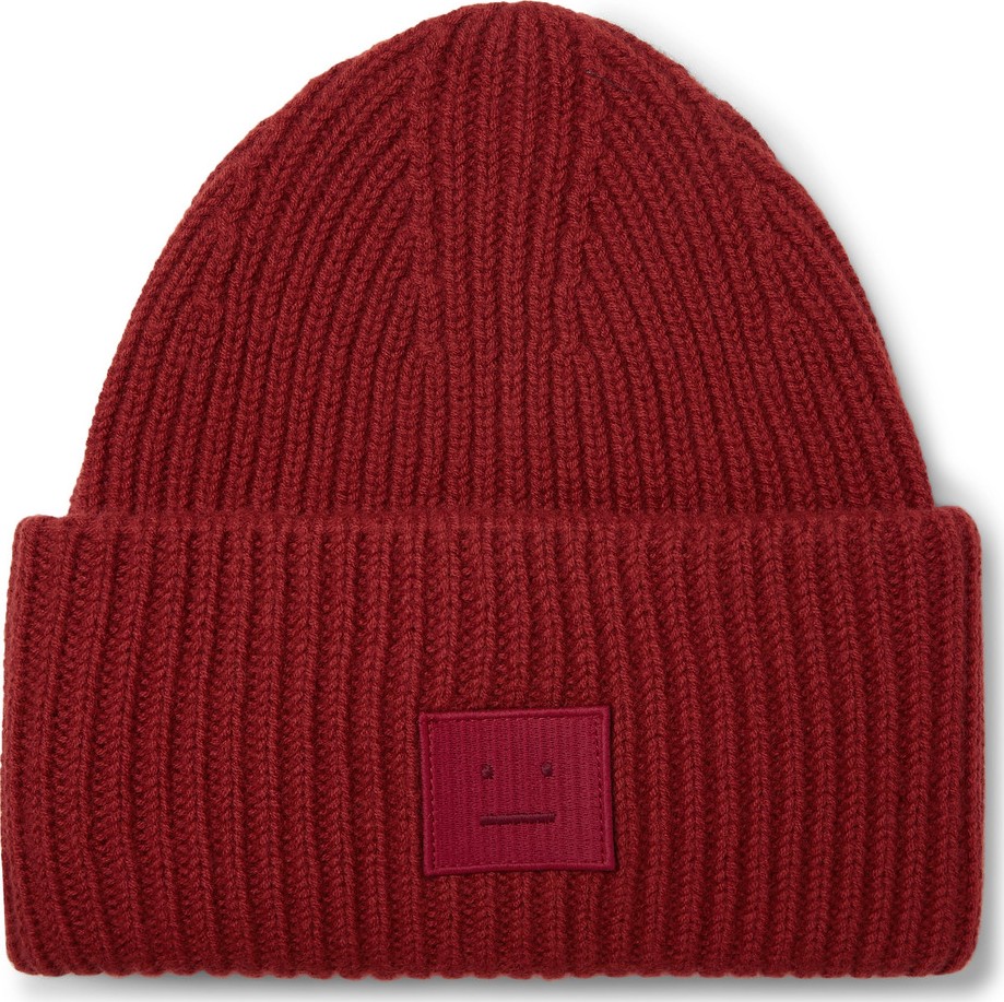 Acne Studios Logo-Appliquéd Ribbed Wool Beanie