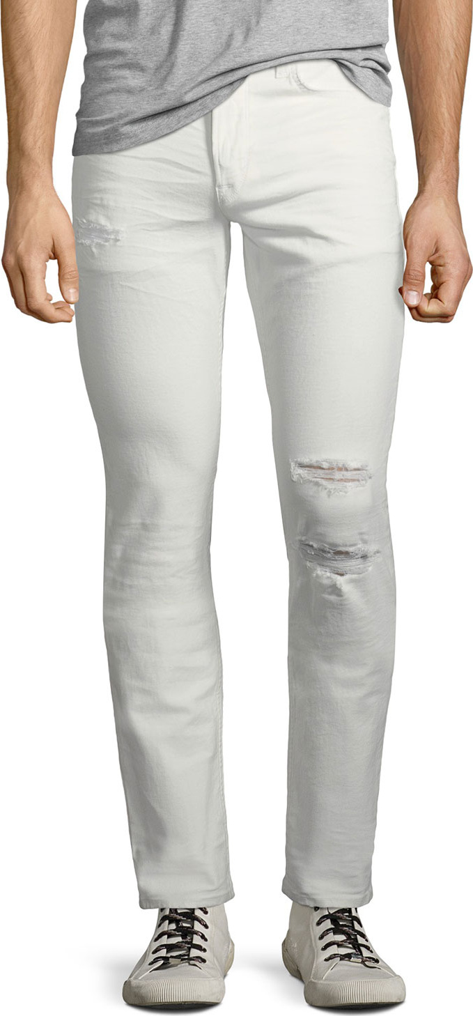 Hudson Men's Blake Slim-Straight Distressed Jeans, Caution