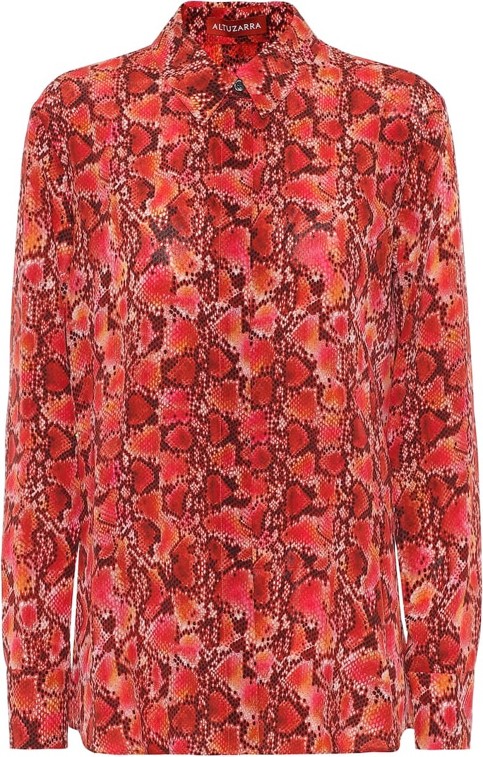 Altuzarra Chika snake-print silk shirt