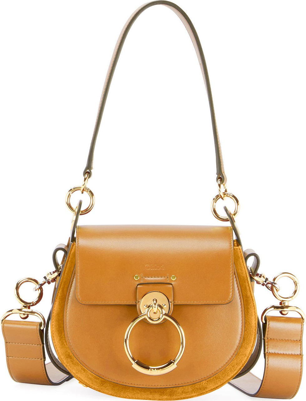 Chloe Tess Small Leather/Suede Camera Crossbody Bag