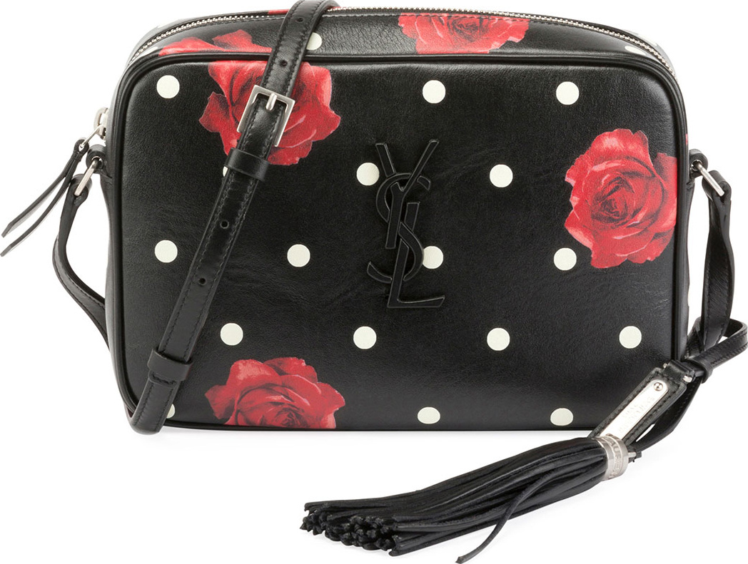 Saint Laurent Lou Medium Rose-Print Camera Bag