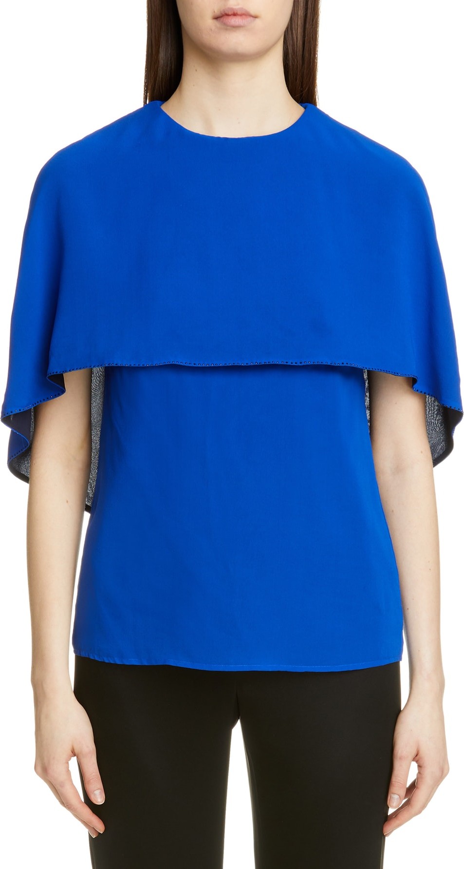 St. John Silk Georgette Cape Top