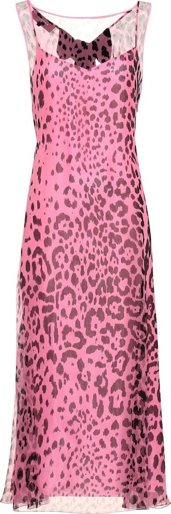 ROCHAS Leopard silk midi dress