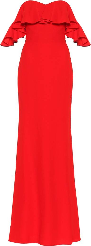 Alexander McQueen Off-the-shoulder ruffled gown