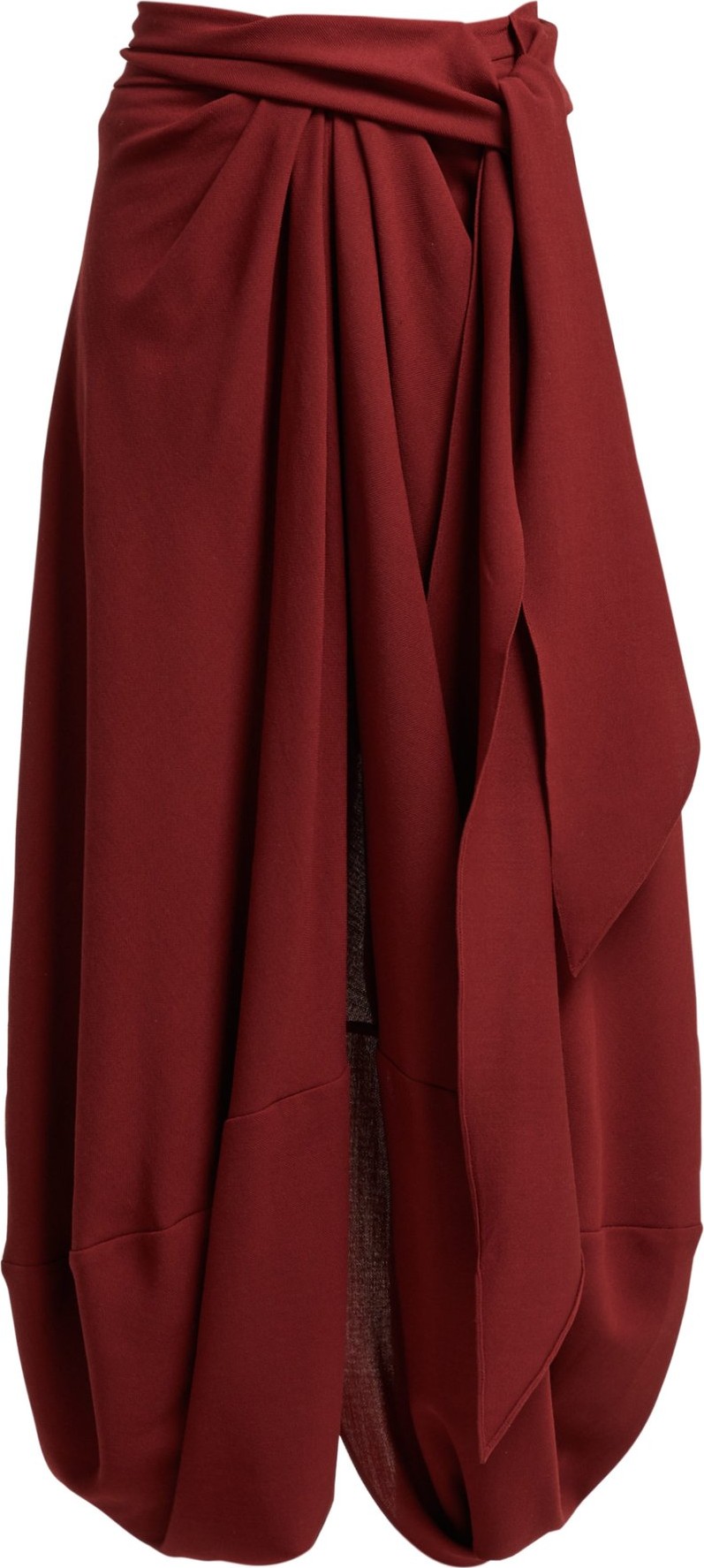 Jacquemus Souela belted draped wool skirt