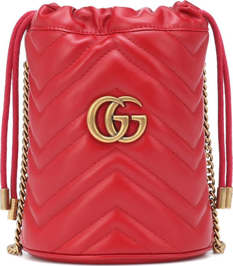 Gucci GG Marmont Mini leather bucket bag
