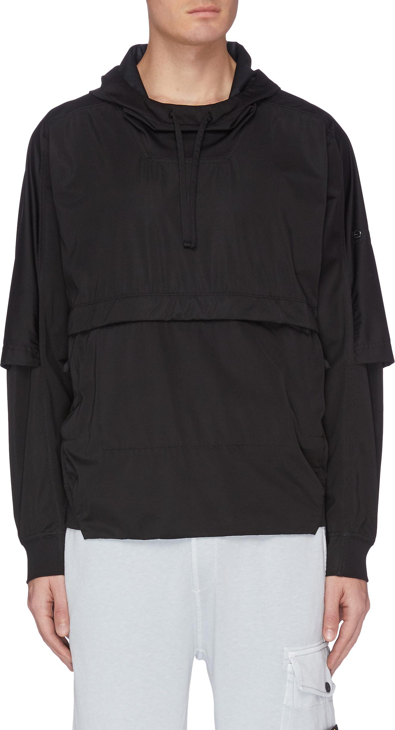 Stone Island Layered zip detail hoodie