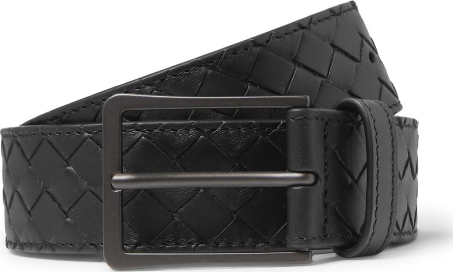 Bottega Veneta 3.5cm Dark-Brown Intrecciato Leather Belt