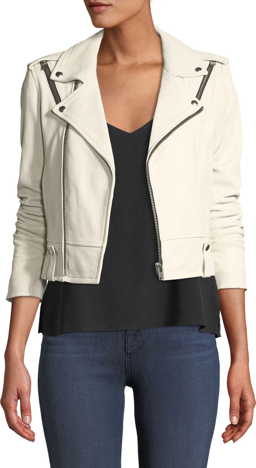 IRO Ozark Zip-Front Semi-Fitted Lamb Jacket