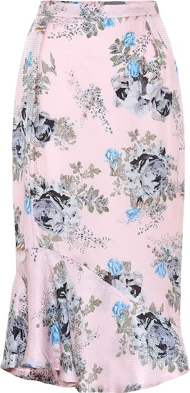 Preen Eleau floral silk-blend midi skirt