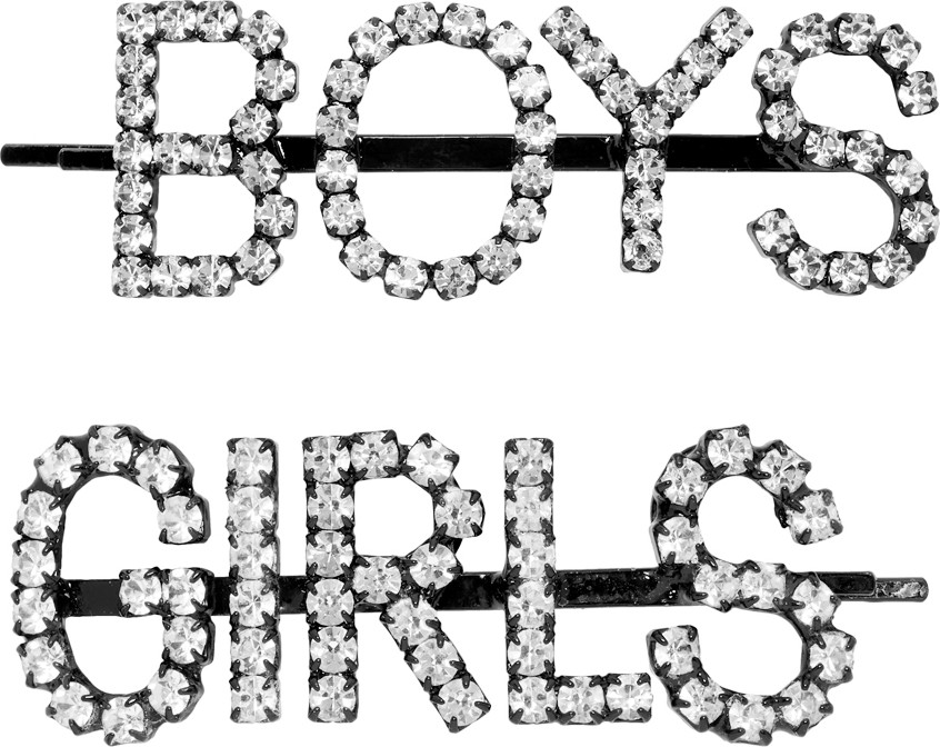 Ashley Williams SSENSE Exclusive Black & Transparent 'Girls/Boys' Hair Clips