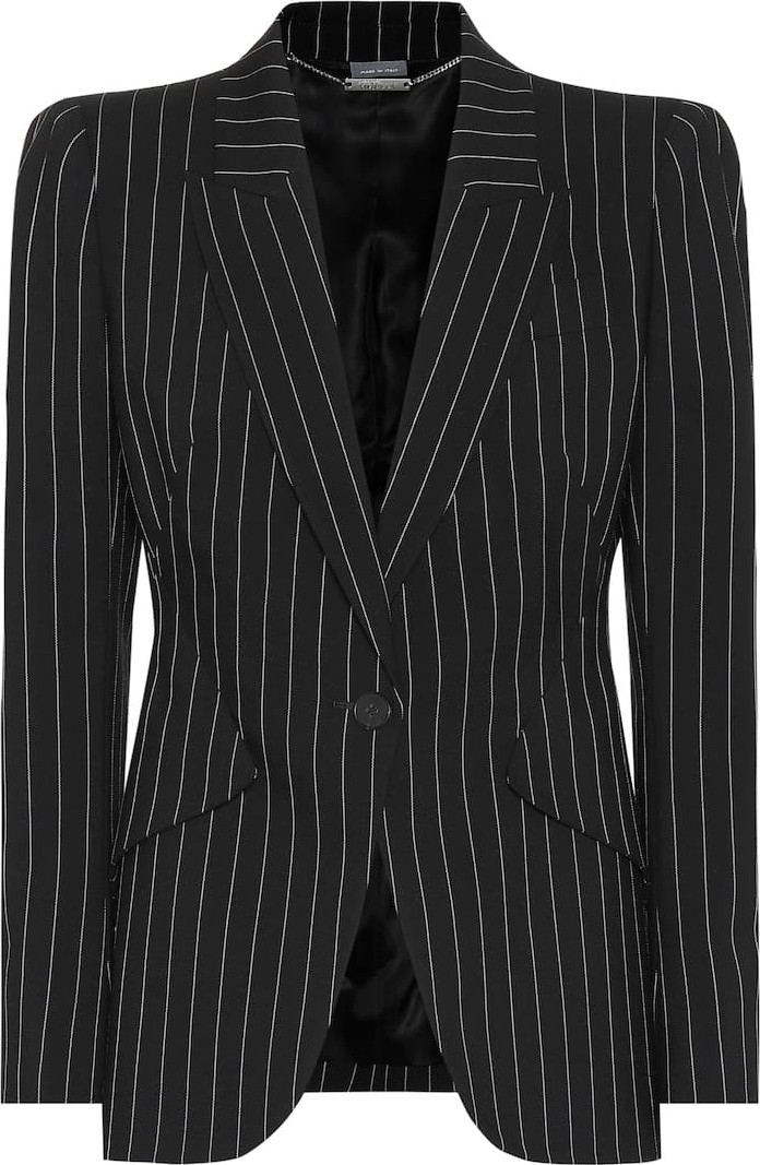 Alexander McQueen Pinstripe stretch-wool blazer