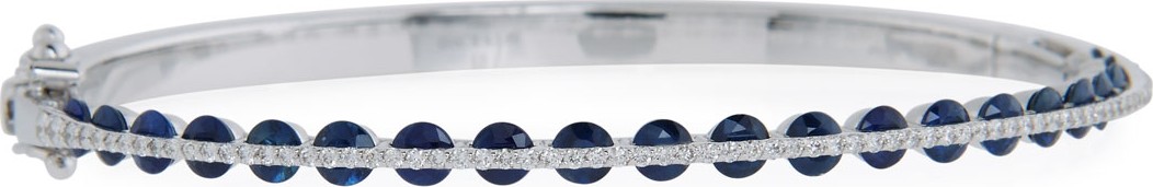 Miseno 18k White Gold Diamond & Sapphire Bracelet