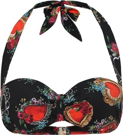 Dolce & Gabbana Printed halter bikini top