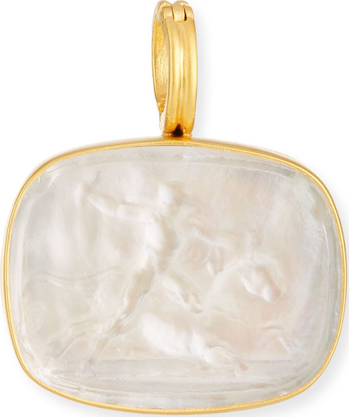Dina Mackney White Iridescent Stone Pendant