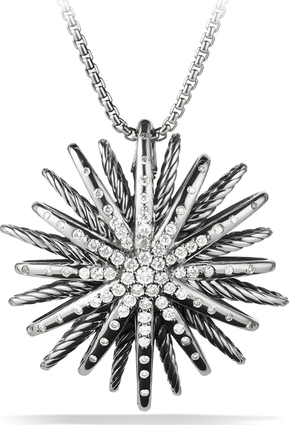 David Yurman Starburst Large Pendant with Diamonds on Chain