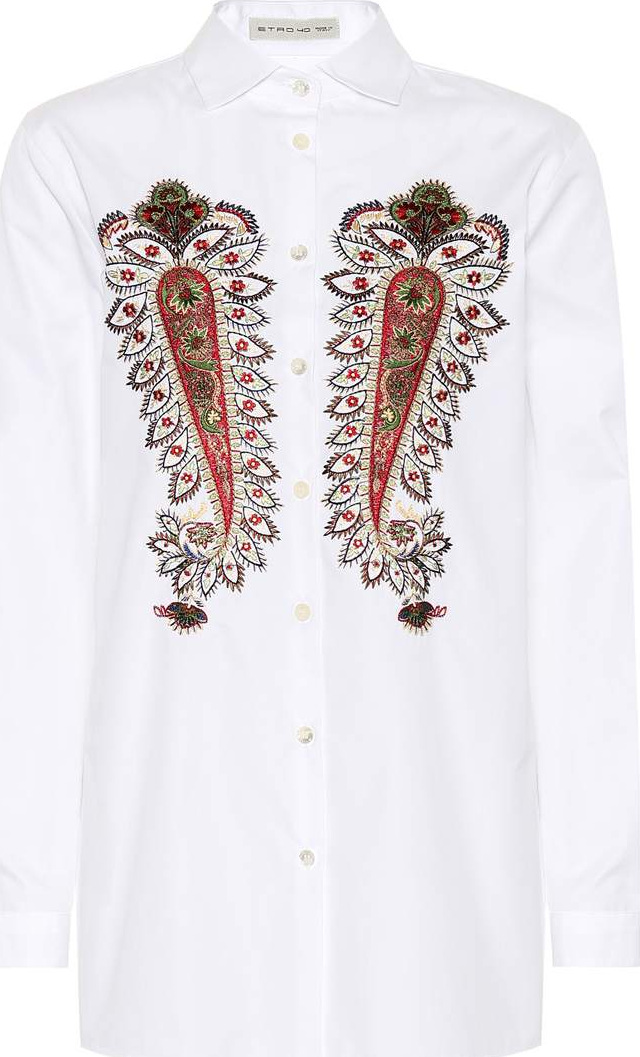 Etro Embroidered cotton shirt