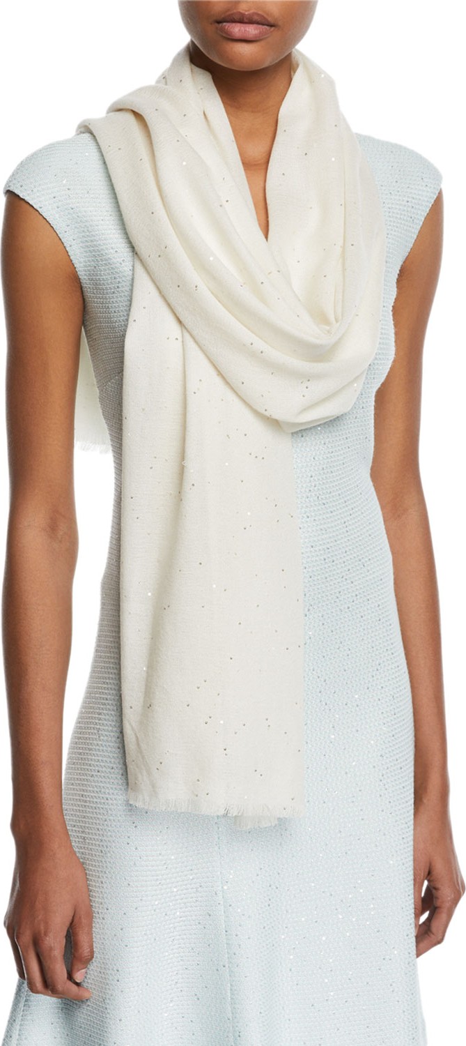 St. John Cashmere Sequins Wrap